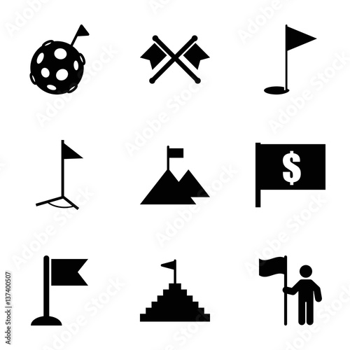 Set of 9 flag filled icons