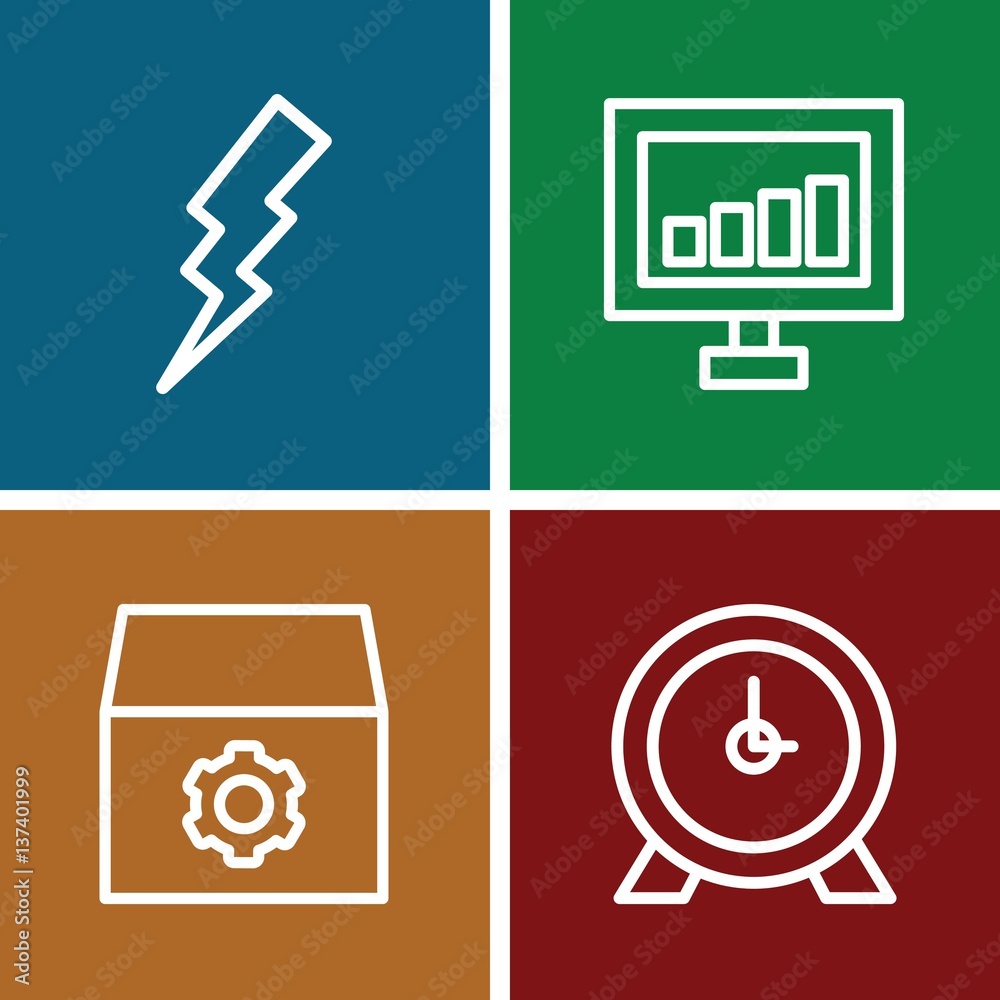 Set of 4 Company outline icons Set of 4 Company outline icons