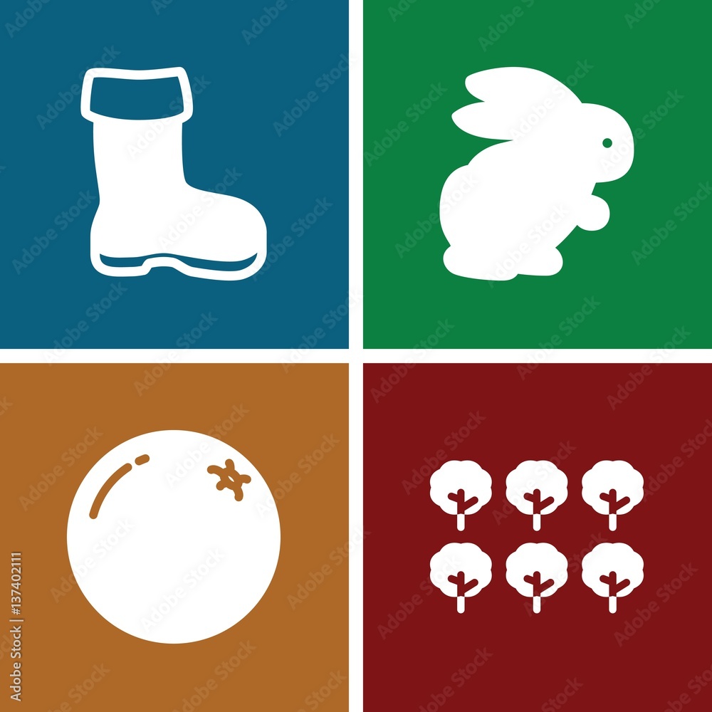 Set of 4 Agriculture filled icons