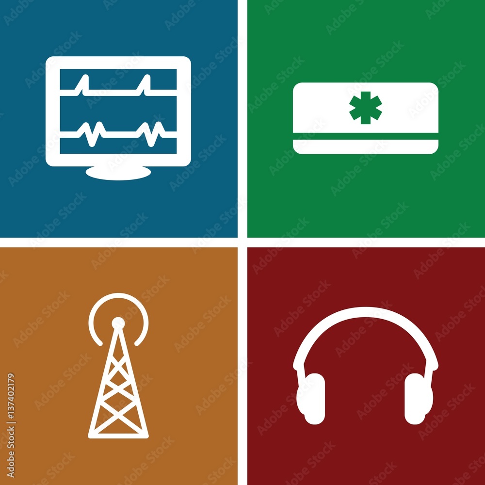 Set of 4 device filled icons Set of 4 device filled icons