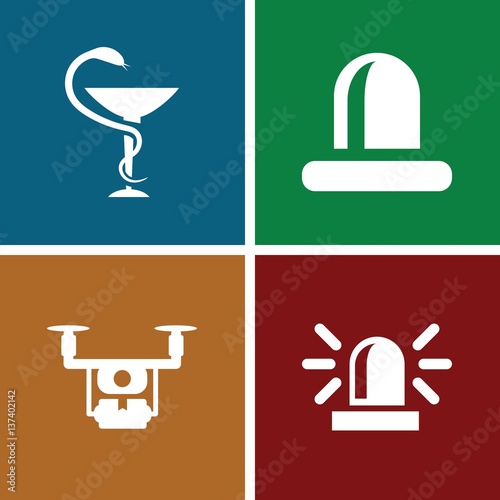 Set of 4 ambulance filled icons