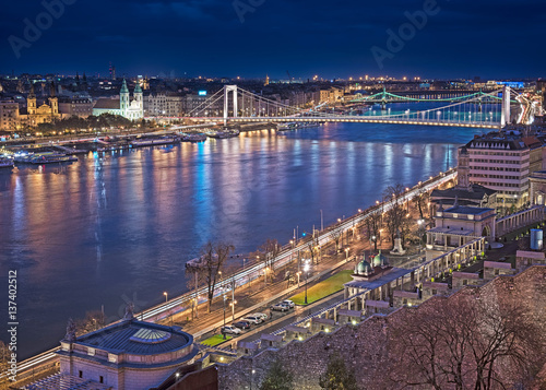 View on Budapest in dusk