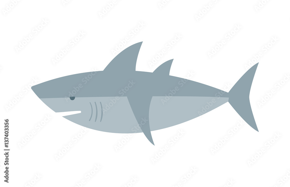 Obraz premium Vector shark character fish animal.