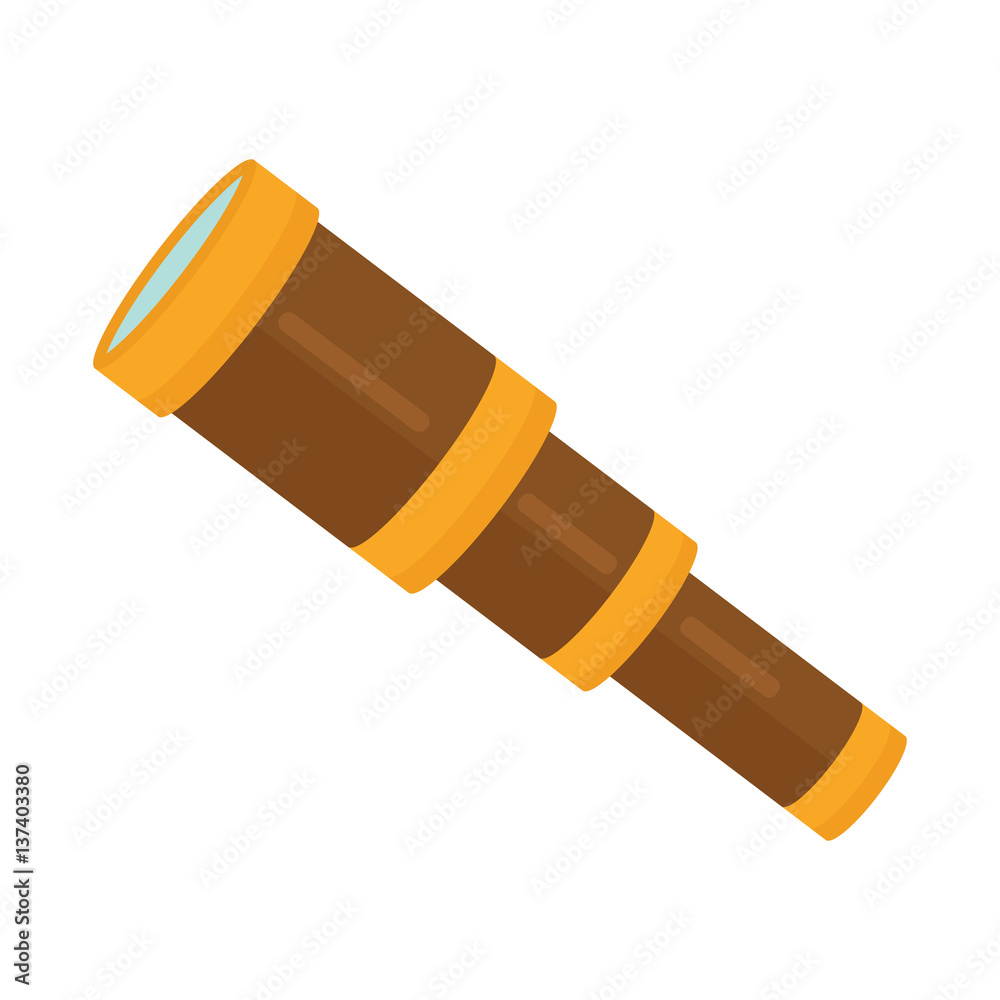 Spyglass telescope lens vector illustration. Spyglass telescope lens vector illustration.