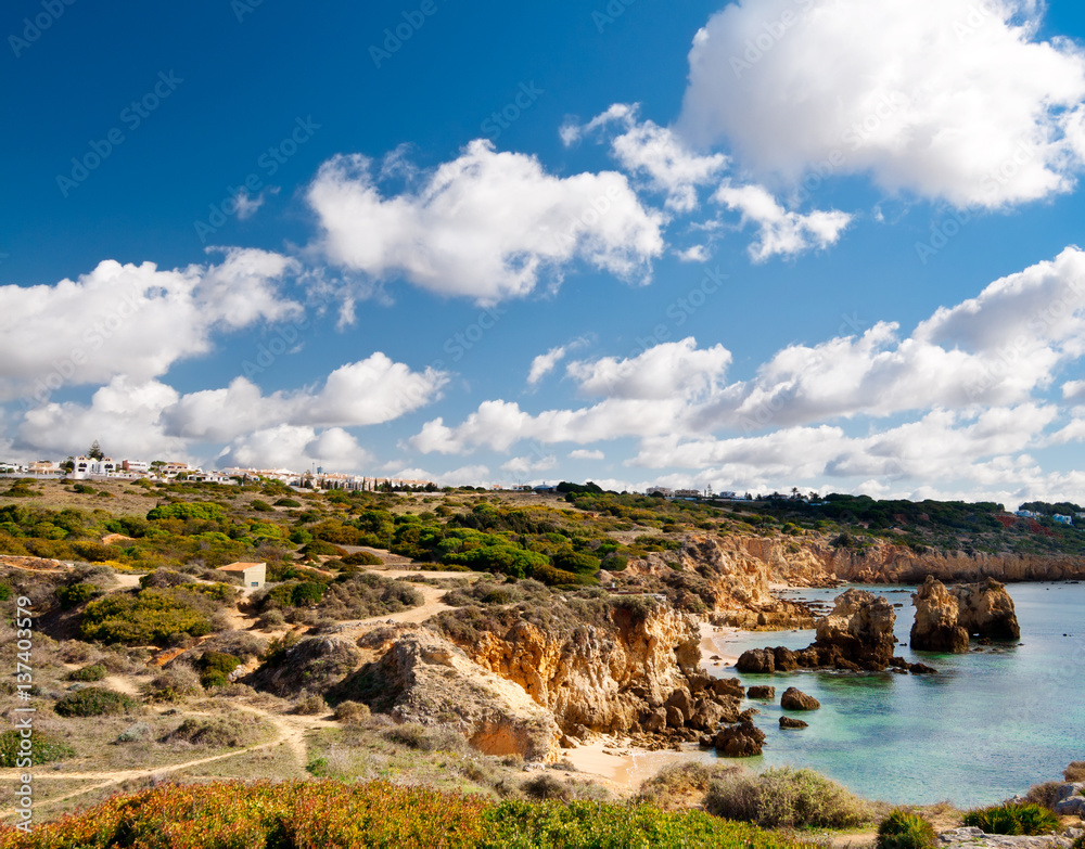 Sandstone cliffs on Portugese shore