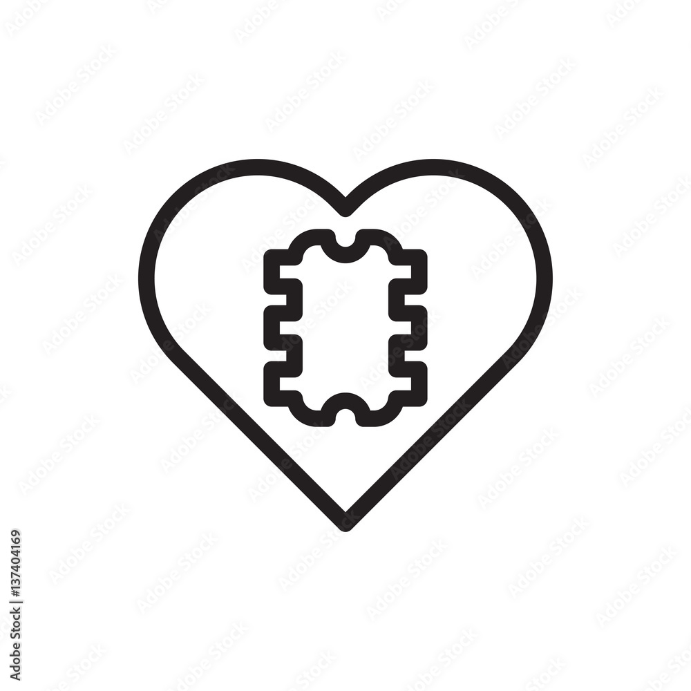 CPU in heart icon illustration CPU in heart icon illustration