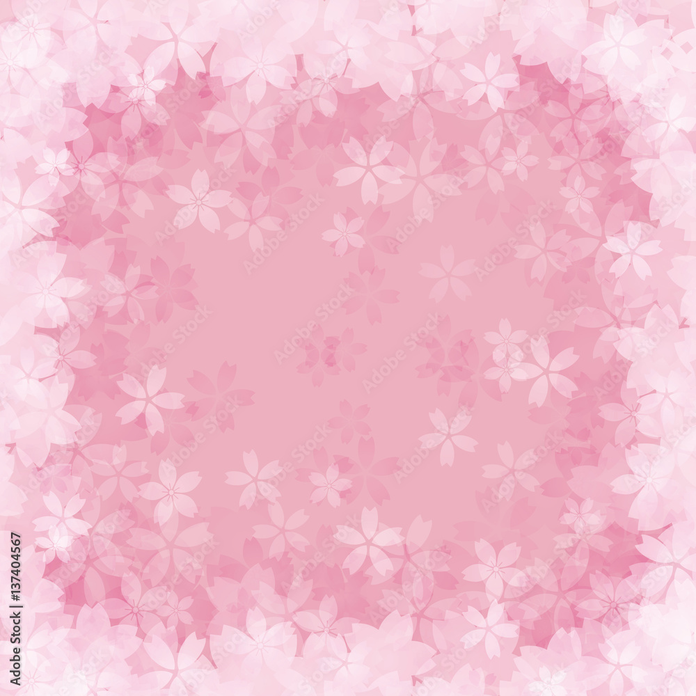 満開の桜の　背景イラスト