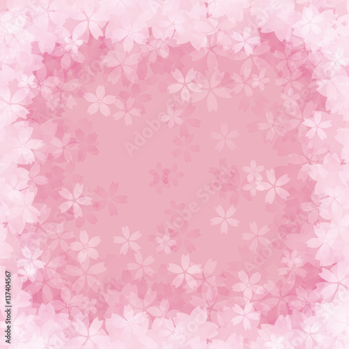 満開の桜の 背景イラスト