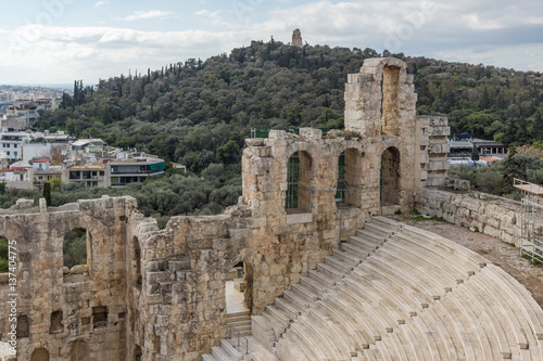 Ruins of Odeon of Herodes Atticus in the Acropolis of Athens, Attica, Greece