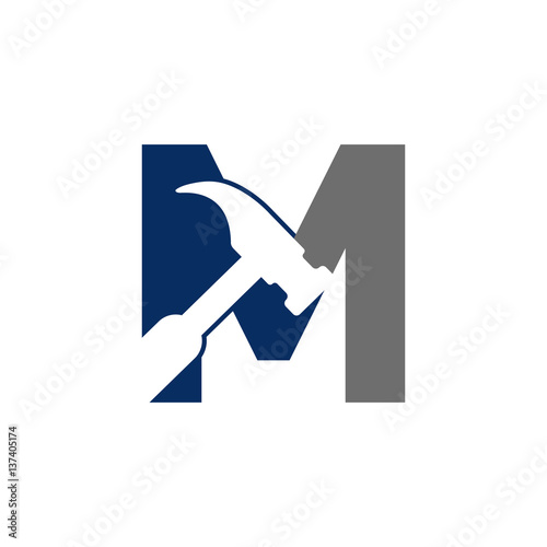 M Letter - Hammer Logo Simple