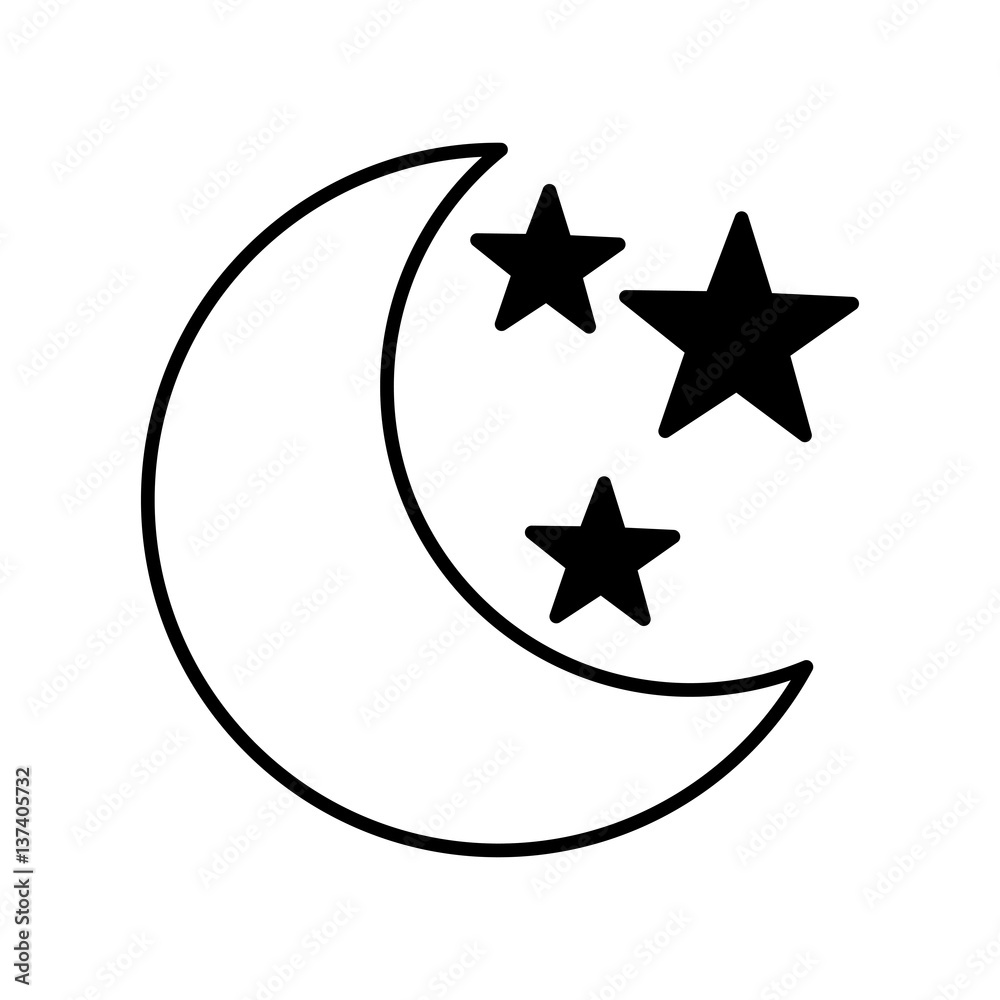 moon with stars isolated icon vector illustration design moon with stars isolated icon vector illustration design