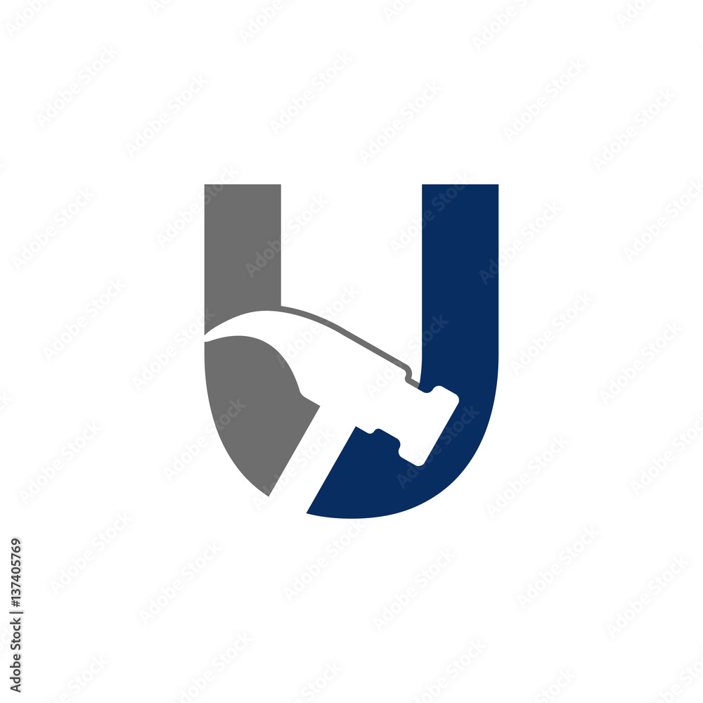 U Letter - Hammer Logo Simple U Letter - Hammer Logo Simple