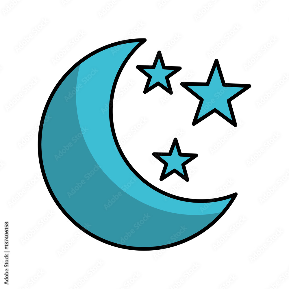 moon with stars isolated icon vector illustration design moon with stars isolated icon vector illustration design