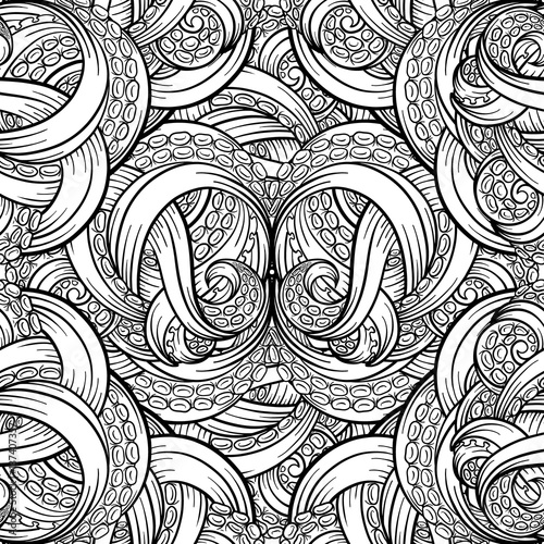 Vector tentacles seamless pattern