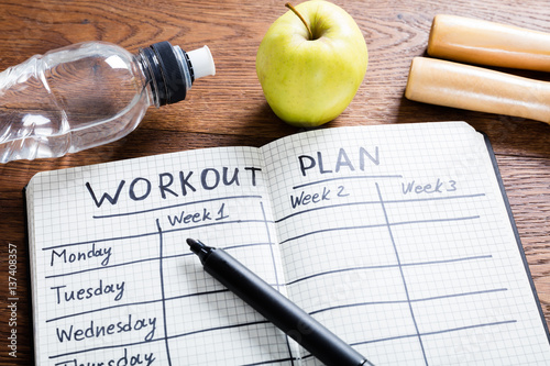 Workout Plan In Notebook photo