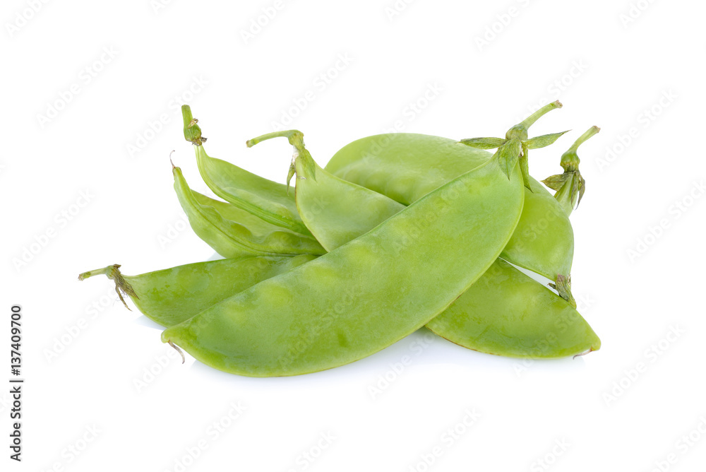 fresh giant sugar pea on white background fresh giant sugar pea on white background