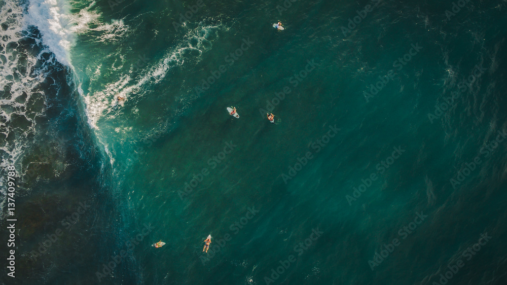 aerial shooting of surfers