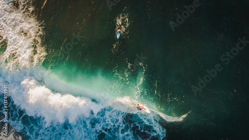 aerial shooting of surfers