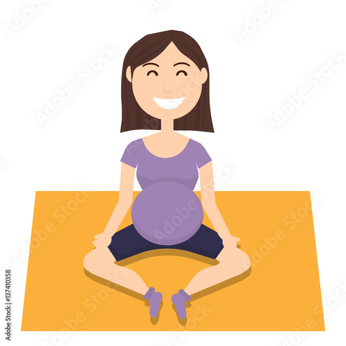 Pregnant woman in lotus pose