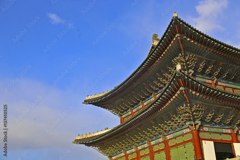 SEOUL , KOREA - FEBRUARY 09, 2017 : Gyeongbok Palace at Seoul City, Korea