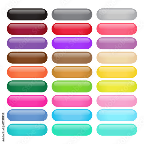Wallpaper Mural Colorful Round Rectangle Glossy Buttons, Vector illustration Torontodigital.ca
