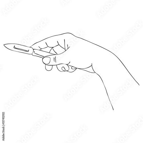 cooking hand with peel knife
