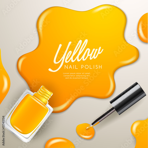 Blots of Nail Polish Isolated On Background : Vector Illustration