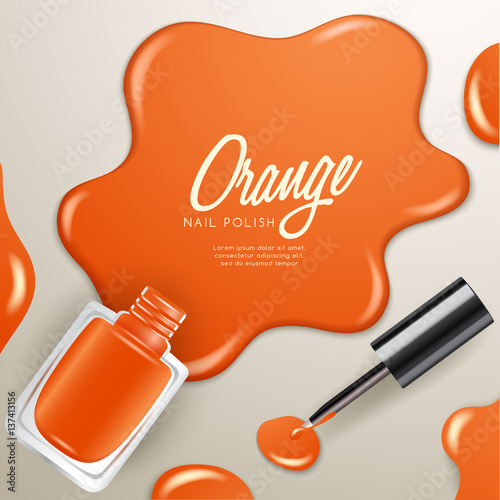 Blots of Nail Polish Isolated On Background : Vector Illustration