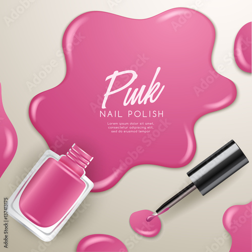 Blots of Nail Polish Isolated On Background : Vector Illustration