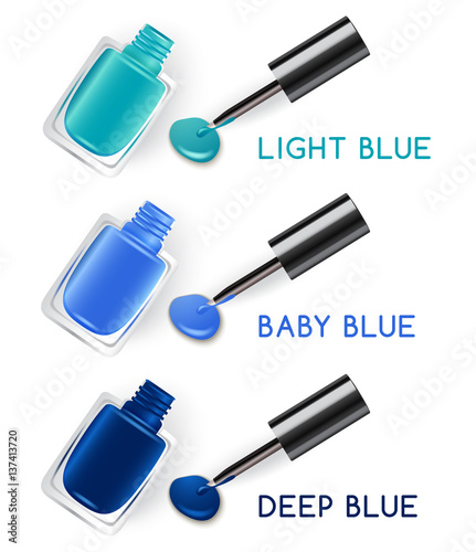 Blots of Nail Polish Isolated On Background : Vector Illustration