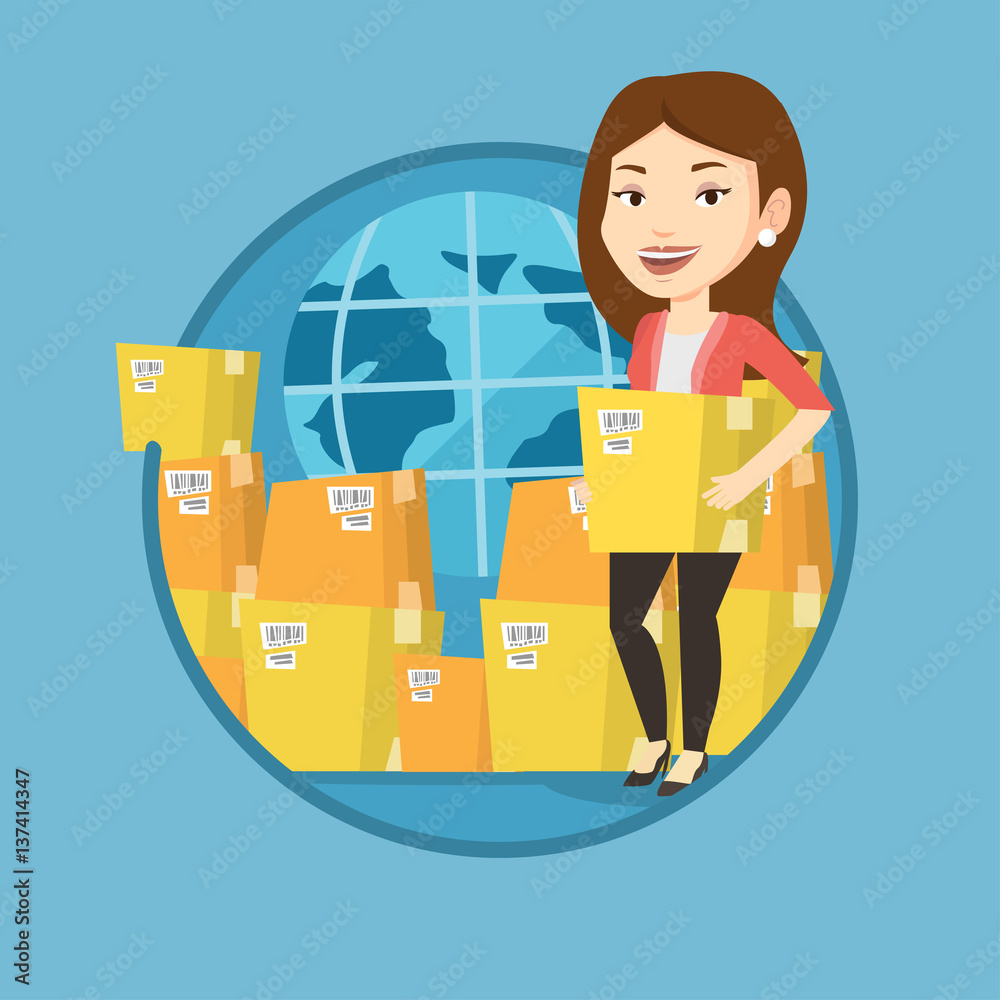 Business worker of international delivery service. Business worker of international delivery service.