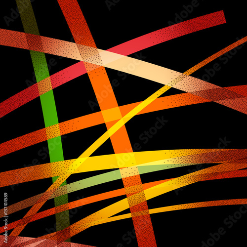 Abstract background with retro colorful lines and vintage dotwork shades © swillklitch