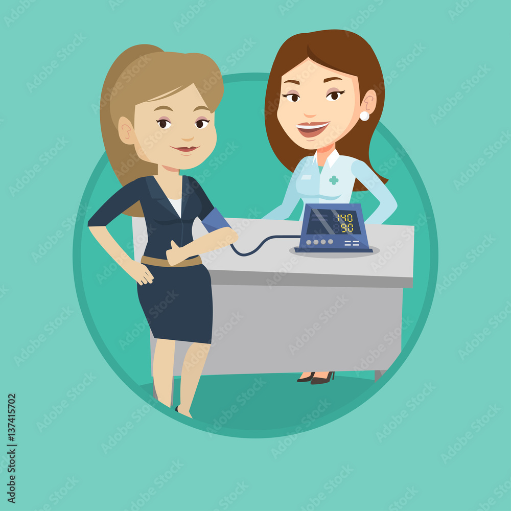 Obraz premium Blood pressure measurement vector illustration.