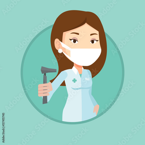 Ear nose throat doctor vector illustration.