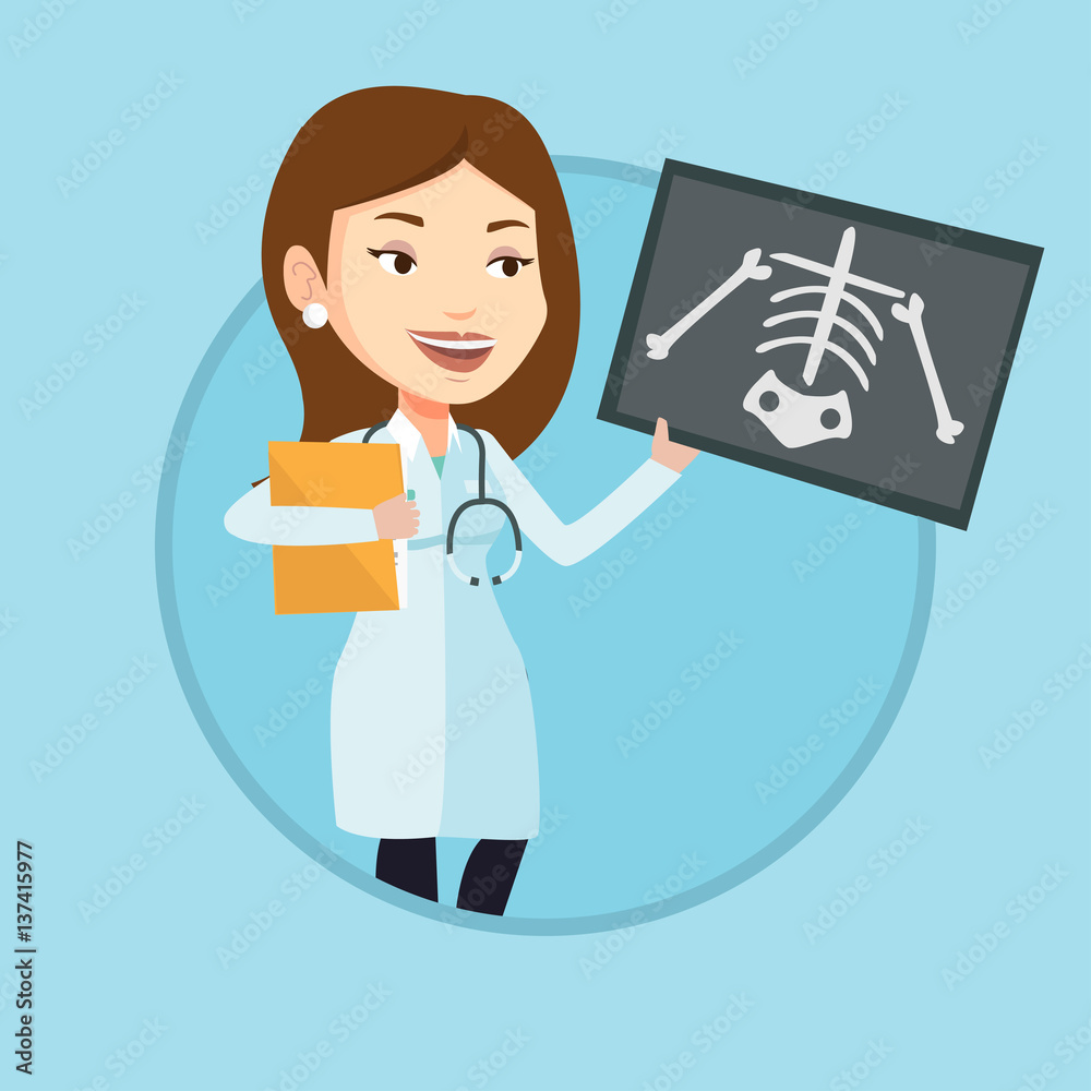 Doctor examining radiograph vector illustration. Doctor examining radiograph vector illustration.
