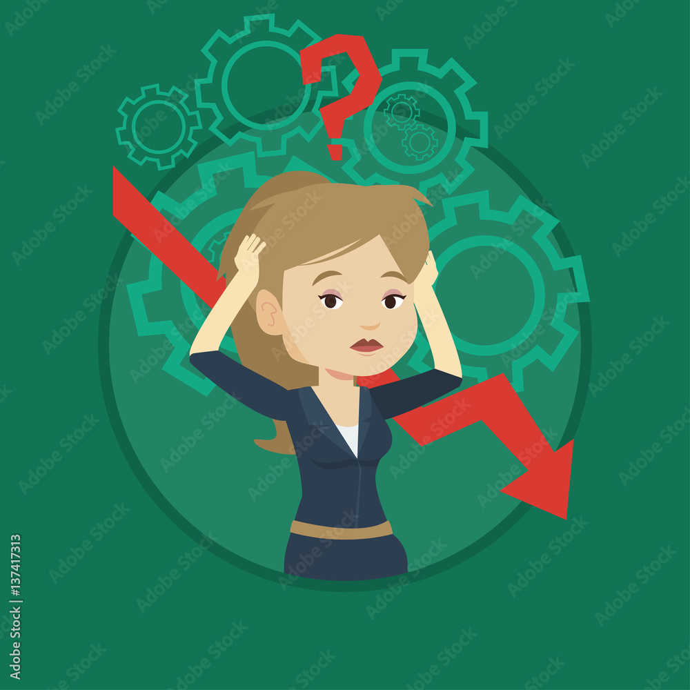 Bankrupt clutching head vector illustration. Bankrupt clutching head vector illustration.