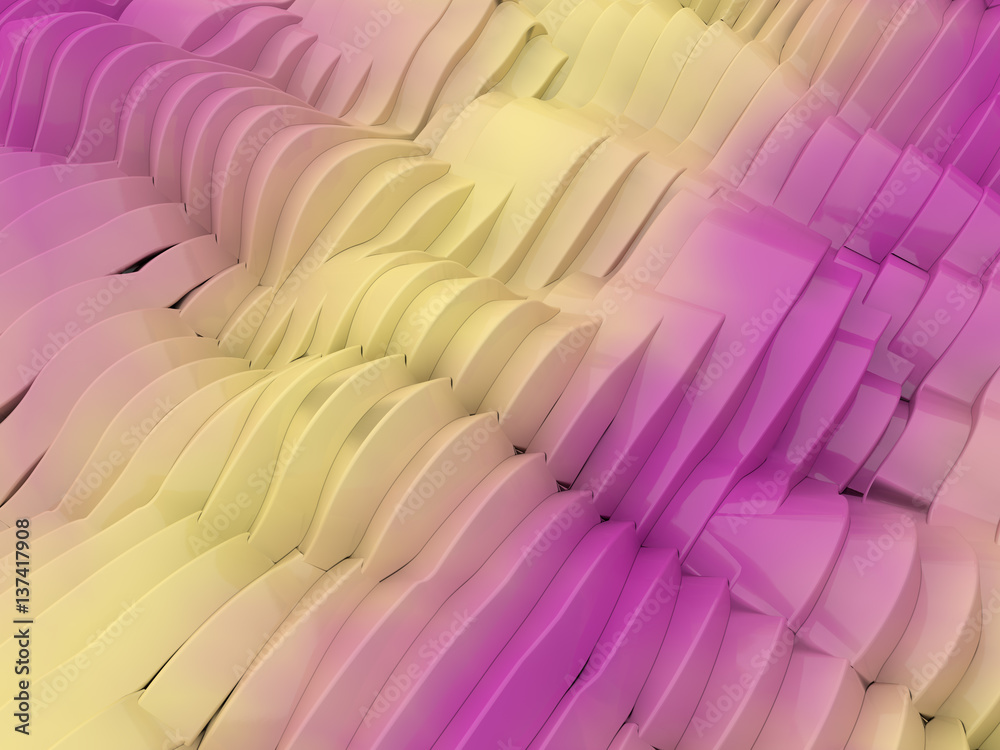 Fototapeta premium Abstract swirly colorful pink shape background. 3D rendering