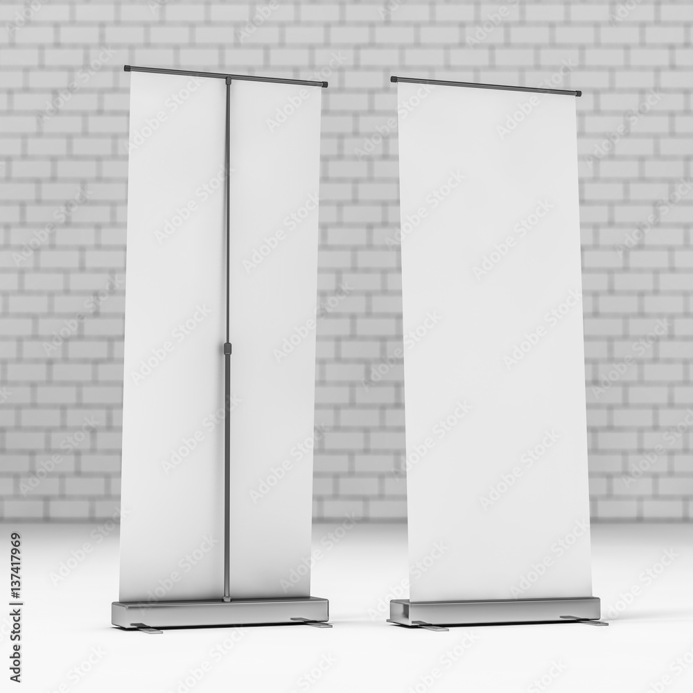Blank Roll Up Banner. 3D rendering Blank Roll Up Banner. 3D rendering