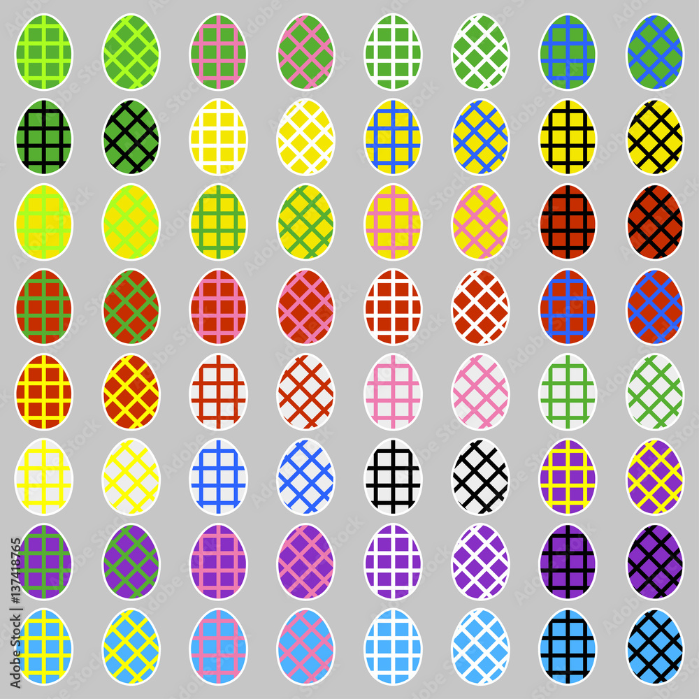 Easter eggs icons with mesh