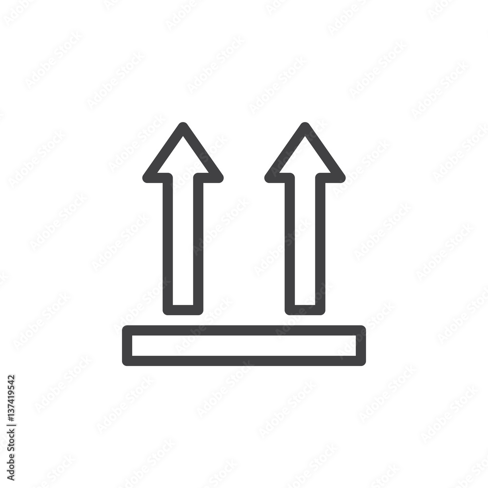 This side up arrows line icon, outline vector sign, linear style pictogram isolated on white. Symbol, logo illustration This side up arrows line icon, outline vector sign, linear style pictogram isolated on white. Symbol, logo illustration