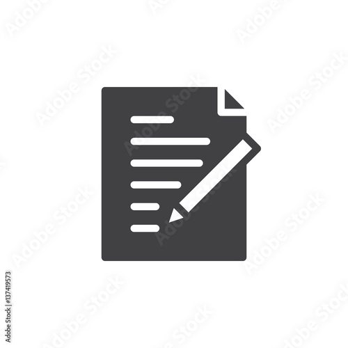 Form  Edit document icon vector  filled flat sign  solid pictogram isolated on white. Symbol  logo illustration