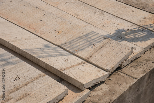 Concrete floor at construction site