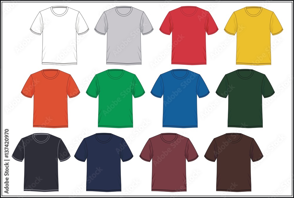 Graphics t-shirt template colorful, vector. - obrazy, fototapety, plakaty 