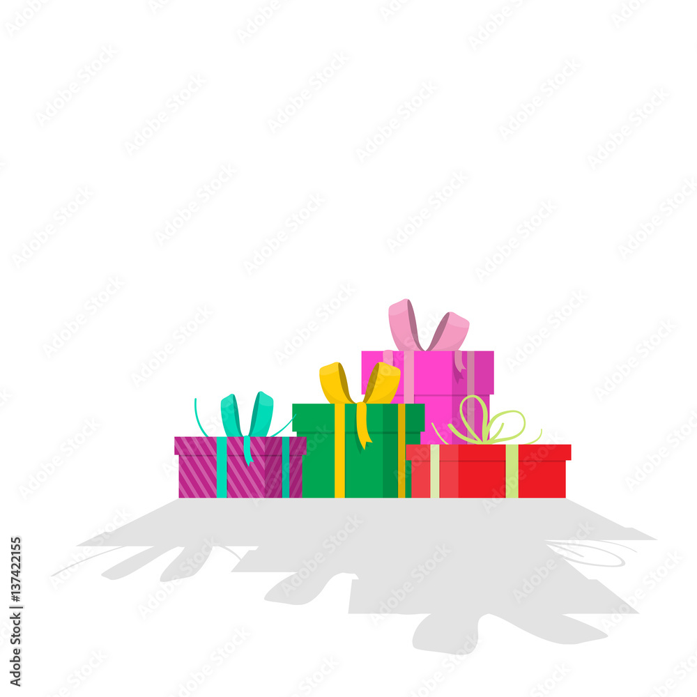 Colorfull gift boxes with shadow Colorfull gift boxes with shadow
