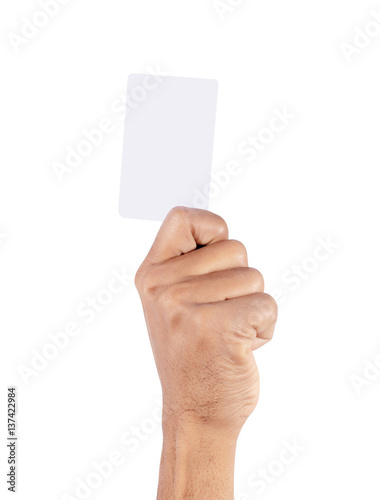 Hand holding card