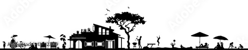 Silhouette Finca mit Pool