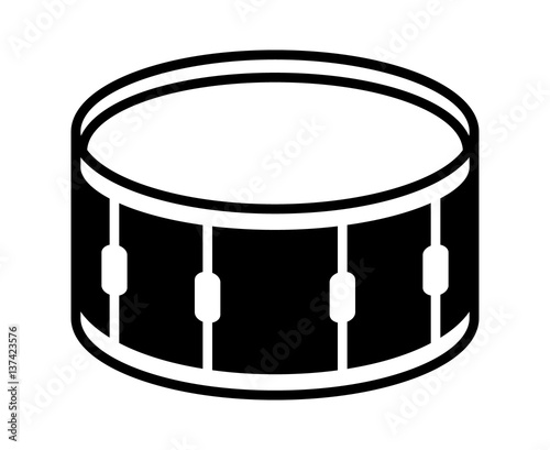 Snare drum or side drum musical instrument flat vector icon for music apps and websites