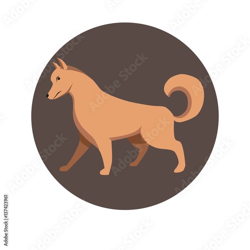 Chinese zodiac sign Dog vector horoscope icon or symbol