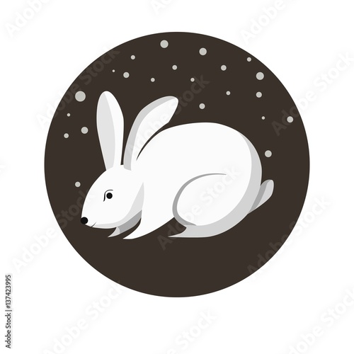 Chinese zodiac sign Rabbit vector horoscope icon or symbol