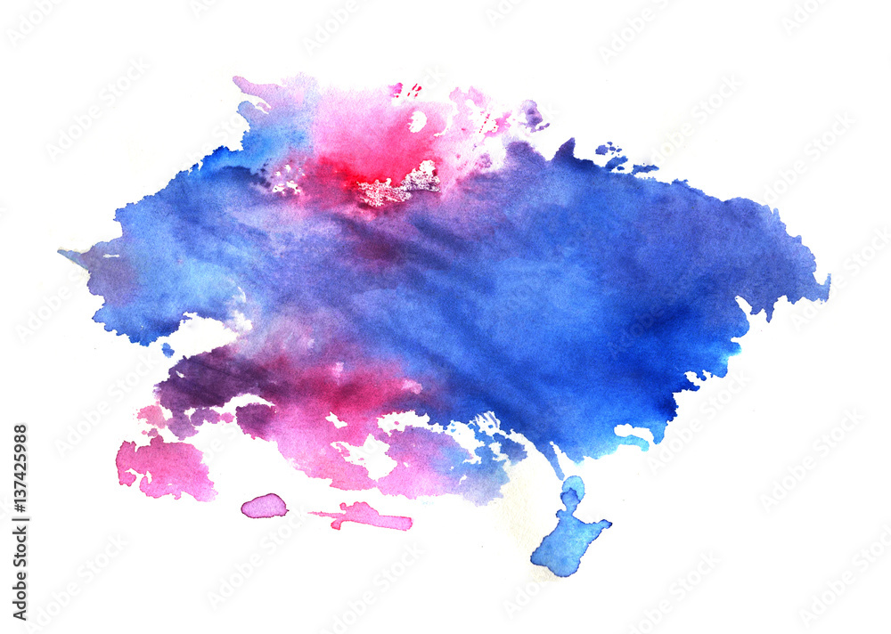 Abstract watercolor background. Bright blot.